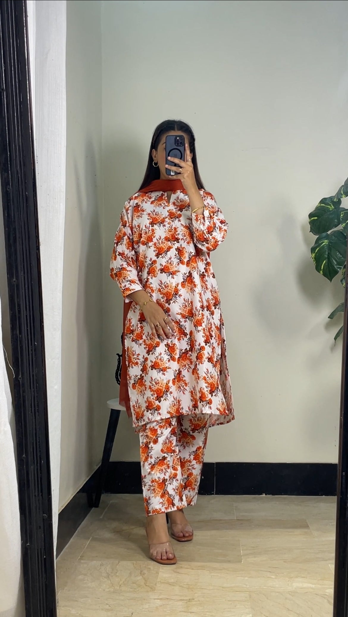 White Bloom 2pcs- All over printed Lown Cotton Affordable Dressesđź‘—