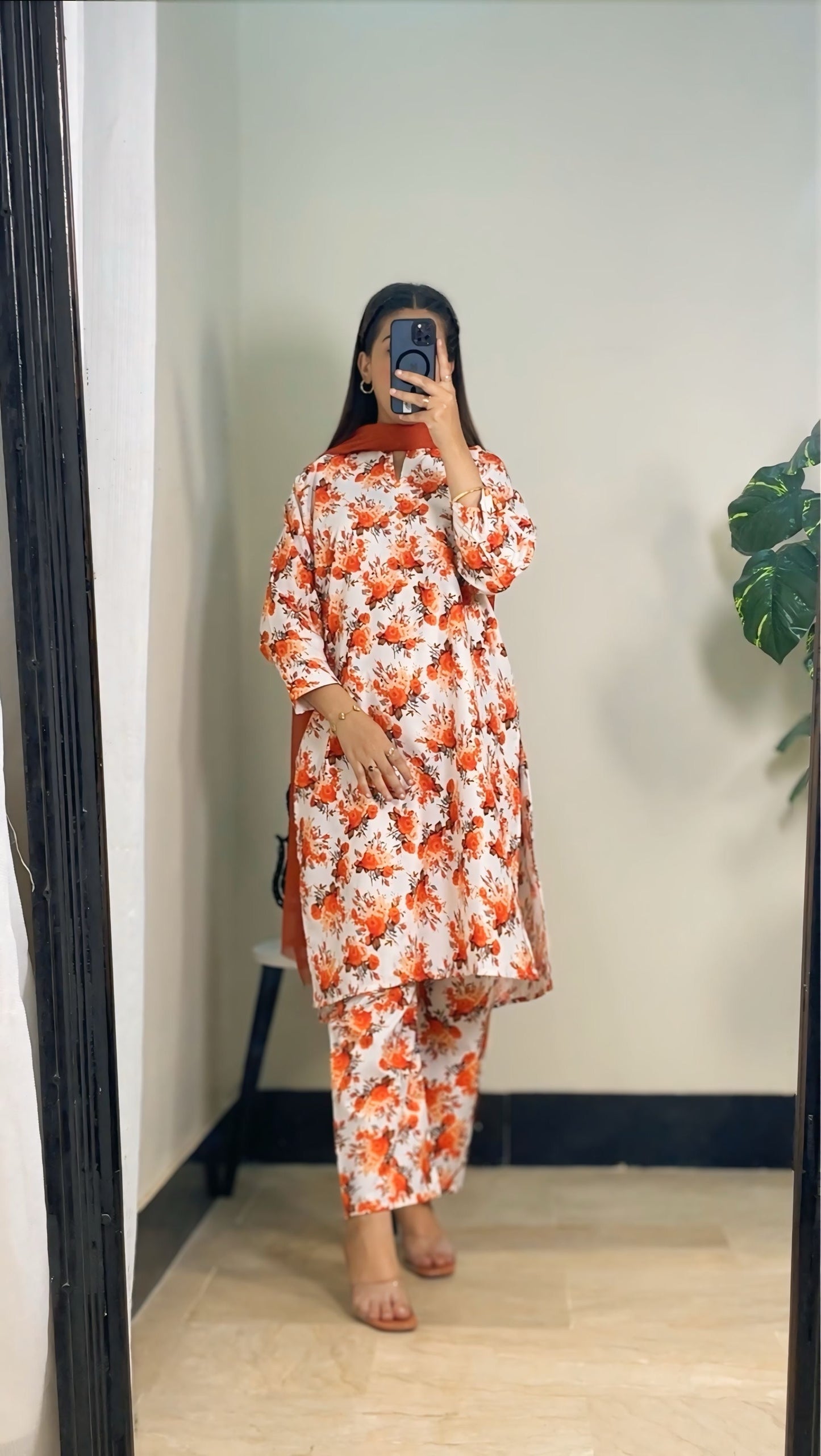 White Bloom 2pcs- All over printed Lown Cotton Affordable Dressesđź‘—