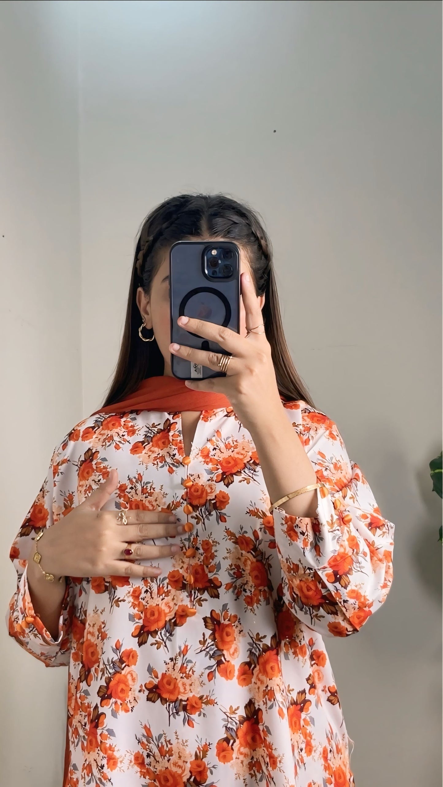 White Bloom 2pcs- All over printed Lown Cotton Affordable Dresses👗